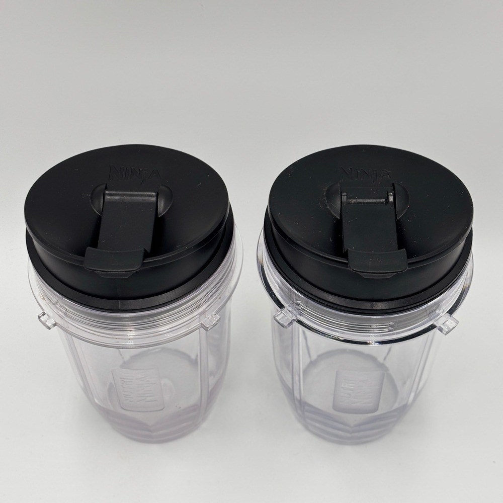 Nutri Ninja 18oz Single Serve Cups with Sip and Seal Lids Set of 2 Clear Black - Picture 3 of 6